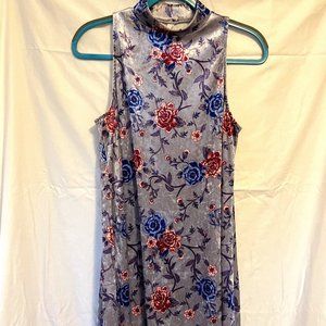 Mudd Velvet Purple Floral Dress (L)